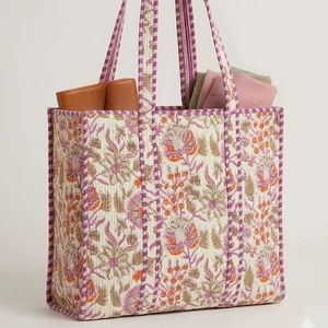 Sac fourre-tout en coton de qualité supérieure, fait main, avec broderie artisanale, sac de shopping pour femmes, cadeaux, événements, voyages et usage quotidien - Product Image 4