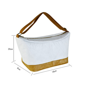 Sac à lunch isotherme en papier kraft tyvek personnalisé, portable et durable avec impression de logo - Product Image 3