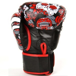 Guantes de Boxeo para Gimnasio con Logotipo Personalizado |   Cuero Premium Blanco y Azul |   Guantes de Entrenamiento de Sparring al Por Mayor |   MMA Kickboxing Muay Thai - Product Image 3