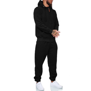 2025 New Style Custom Print Logo Blank Cotton Flared Men <b>Running</b> Tracksuits Streetwear <b>Hoodie</b> & Jogger Men's Set Sweatsuits - Product Image 1