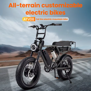 EBike جبلية مزدوجة المحرك 20 بوصة دراجة المدينة الهجينة تعليق كامل 7 سرعات سبائك الألومنيوم 20 بوصة الإطارات الدهنية الحصى الكهربائية - Product Image 6