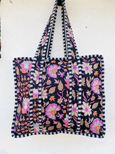 Quilted Tote <b>Bag</b>, <b>Indian</b> Making Quilted Tote <b>Bags</b>, Eco Friendly Boho Shopper <b>Bags</b>, Vintage Shoulder <b>Bag</b>, Women's Carry <b>Bag</b> - Product Image 2