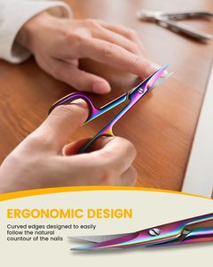 Tijeras para Uñas Curvas de Acero Inoxidable, Tijeras de Manicura Pequeñas Ultra Afiladas, Herramienta de Precisión para Uñas Gruesas de Manos y Pies - Product Image 2