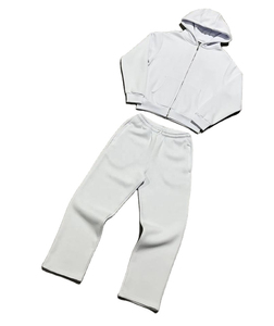 Custom High Quality Blank 100% Cotton 420gsm <b>Zip</b> <b>up</b> Hoodies and Sweatpants Set Plain Heavyweight Zipper Tracksuits for Men - Product Image 6