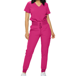 Ensemble de blouses d'hôpital unisexes en coton tricoté de haute qualité, uniformes médicaux respirants et confortables, couleurs personnalisables - Product Image 1