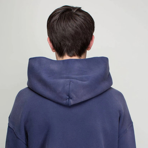 OEM Custom Men's Streetwear Faded Vintage Washed Pullover Hoodie Sun-Faded Thick Fleece with Pocket Collar - Product Image 2