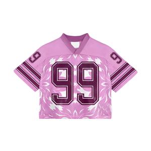 Maillot de sport personnalisé en mesh à manches courtes, respirant, pour l'entraînement athlétique, avec numéro graphique personnalisable, logo OEM sur mesure - Product Image 5