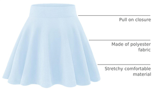 Jupes évasées en tricot bleu clair pour filles, uniformes scolaires à taille haute, modèles de jupes, vêtements pour enfants, jupes de tennis - Product Image 5