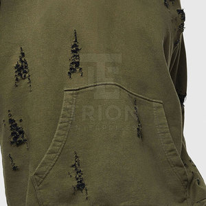 Sweats à capuche déchirés pour hommes tendance, coupe moderne, prix de gros, en vente - Product Image 5