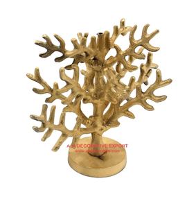 Escultura de mesa de árbol de Coral dorado antiguo para escritorio de oficina, escultura de árbol de aluminio de gran venta para sala de estar y Hotel - Product Image 1
