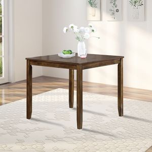 <b>Small</b> Space 4-Person Dining <b>Table</b> Wooden Square <b>Kitchen</b> <b>Table</b> in Walnut ONLY the <b>TABLE</b> - Product Image 1