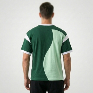 เสื้อยืดผู้ชายคอโอ แขนสั้น ทรงปกติ ผ้าถัก แต่งขอบตัดสี ระบายอากาศได้ดี - Product Image 4