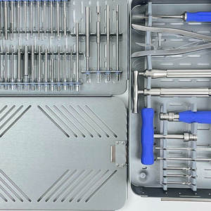 Kit d'instruments de retrait de vis cassées Azicon en acier inoxydable, comprenant des forceps d'extraction orthopédiques, des trepines, des alésoirs creux et des tournevis - Product Image 6