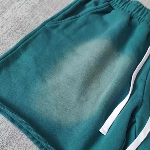 Nouveau Short de Jogging Déchiré en Molleton Bouclette 100% Coton, Taille Haute, Ourlet Brut, Délavé à l'Acide, Séchage Rapide, Modèle 2026 - Product Image 2