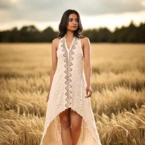 Vestido Maxi Bohemio Hecho a Mano de Algodón con Estampado Étnico, Atuendo para Festival, Vestido Fluido Hippie para Vacaciones en la Playa, Vestido Estilo Gitano para Festival - Product Image 1