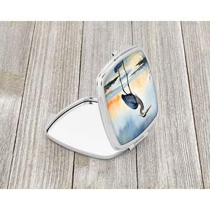 Blue Heron Compact Travel Makeup <b>Mirror</b> Barely Lit <b>Sky</b> Design Portable Folding Handheld for Women and Girls Gift - Product Image 2