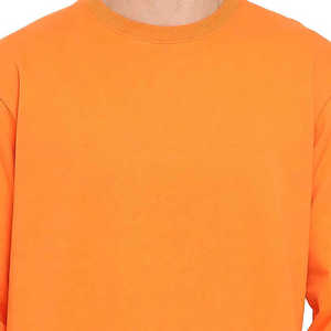Sudadera de Cuello Redondo Color Naranja para Hombre, Corte Regular, Color Sólido, Estilo Casual, Conjunto Deportivo de Algodón Tejido, Estilo Otoñal - Product Image 5