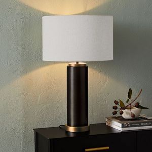 Minimalist Black Metal <b>Table</b> <b>Lamp</b> Black Fabric <b>Shade</b> E27 Incandescent Bulb AC 220V Switch Control Decorative Eco-friendly 3000K - Product Image 3