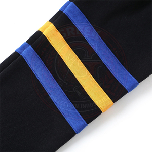 Cardigan en tricot contrasté noir, bleu et jaune pour femme, col en V, manches longues, lettres brodées, style SGR, pull pour femme - Product Image 5