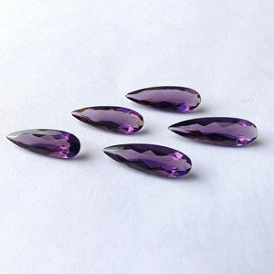 พลอยแอมะทิสต์ทรงหยดน้ำเจียระไนแบบธรรมชาติ |   หินสีม่วงแบบเม็ดสำหรับทำเครื่องประดับ - Product Image 4