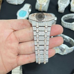 Splendide montre analogique à quartz pour homme avec strass, boîtier en cristal saphir, chronographe de luxe, mouvement ETA antique, 28 mm - Product Image 3
