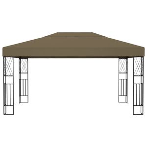 Gazebo de Tela Color Taupe (100% Poliéster) con Gran Toldo y Pérgola de Acero - Product Image 2