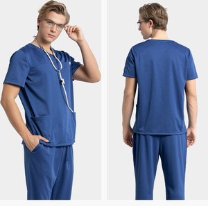 Hot Sale Women's Doctor Uniforms Medical <b>Nursing</b> Scrubs Spandex/Polyester Knitted Fabric Seamless Fusing Clinic Scrub Sets Short - Product Image 2