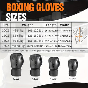 หลายขนาด (10oz-16oz) ถุงมือชกมวยหนังเทียมสำหรับมืออาชีพสำหรับผู้ใหญ่สำหรับคิกบ็อกซิ่ง ซานด้า ผู้ชาย ผู้หญิง ทนทาน ปรับได้ - Product Image 5