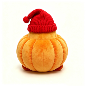 Almohada de calabaza suave personalizada, Peluche de calabaza con cara sonriente y boca abierta bordada, Peluche acogedor con temática de otoño/invierno - Product Image 4