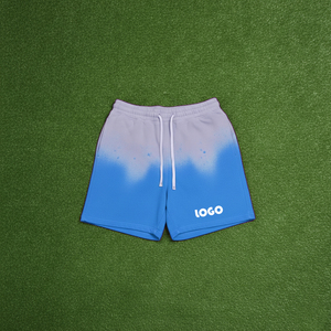 Custom logo Spray <b>Paint</b> Ink Knitted High Street Vintage Fashion Casual Men's Drawstring Waist Sports Shorts - Product Image 5