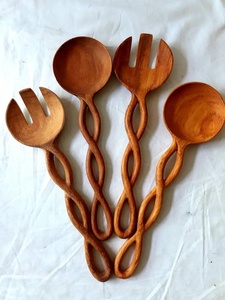 Cuchara de Servir de Madera Hecha a Mano, Estilo Vintage, Ecológica, Apta para Lavavajillas, con Diseño de Plantas, para Uso Diario - Product Image 2