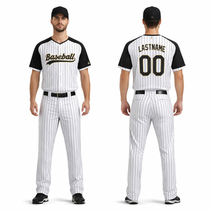 Custom Baseball Uniform Set Pinstripe Jersey & Pants Breathable Sports Team Wear USA Europe Wholesale OEM Baseball Kit - Product Image 1