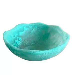Bol en résine orange fait main à bord festonné, moderne et écologique, pour service de salade et de plats de mariage, vaisselle décorative - Product Image 5