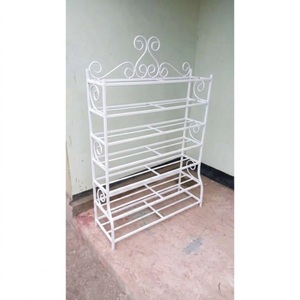 Wholesale Vintage Style White Iron Freestanding <b>Shoe</b> Rack Organizer For Home Entryway <b>Storage</b> Home <b>Storage</b> Solution - Product Image 1