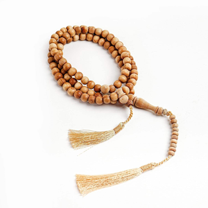 Mala de madera artesanal aromática para meditación, tasbih, recitación y uso como cuentas de oración. - Product Image 1