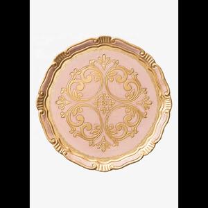 Plaque de chargeur de Table en métal Vintage, plaque de chargeur blanc et or, plaque de chargeur en métal design en relief Chargeur occidental minimaliste - Product Image 3