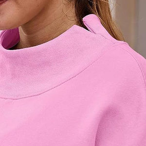 Women Mock Neck Sweatshirt Stylish Winter Pullover - Product Image 4