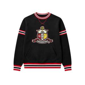 Kappa Alpha Psi Black Crest Chenille <b>Crewneck</b> True To Size Premium Fleece Embroidered Greek Letter Crest Fraternity Apparel - Product Image 4
