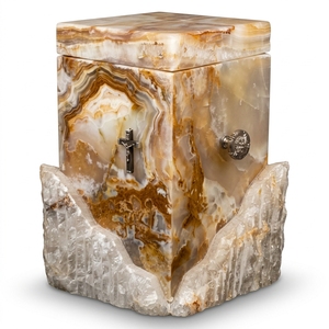 OEM ODM European Style Multi Color Handcarved Onyx Urn for Funerals 200 220 Cubic Inch Capacity Low Price Custom Logo Design - Product Image 1
