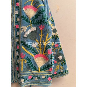 Uzbek suzani <b>Jacket</b> <b>Women</b> Hand <b>Embroidered</b> Velvet <b>Jacket</b> Mandarin Collar Floral Suzani Style Short Coat <b>Women</b> Winter Coat - Product Image 5