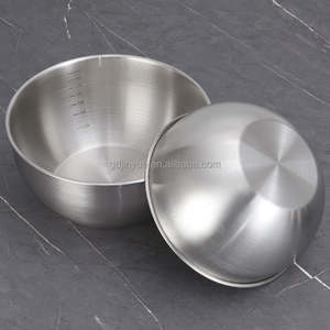 Bol mélangeur profond en acier inoxydable 304 avec échelle de mesure pour le camping, la pâtisserie, le stockage alimentaire écologique, la préparation de salades et la vaisselle de dîner - Product Image 3