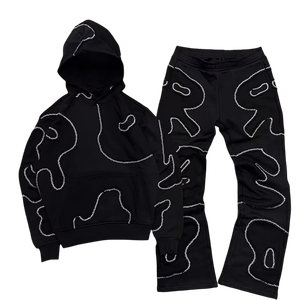 ชุดวอร์มสีพื้นประดับเพชรเทียม ไซส์ผู้ใหญ่ ผ้าฝ้าย 100% สไตล์ลำลองแนวสตรีท ดีไซน์ล่าสุดสำหรับผู้ชายและผู้หญิง - Product Image 4