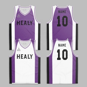 เสื้อบาสเก็ตบอล Healy แบบสั่งทำได้ สำหรับผู้ใหญ่ ทั้งชายและหญิง แบบไม่มีแขน ผ้าตาข่าย พิมพ์ลายแบบ Sublimation พร้อมชื่อทีมและหมายเลข ระบายอากาศได้ดี คอวี - Product Image 1