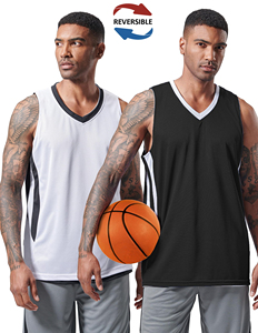 Camiseta de baloncesto reversible de malla, uniforme deportivo para equipo de baloncesto, camiseta sin mangas lisa para entrenamiento y práctica, doble atlética - Product Image 5