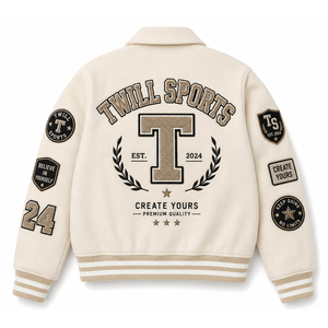 Wool Varsity <b>Jacket</b> Top <b>Jackets</b> Leather Sleeves Customizable Blank Embroidered Patches Winter Varsity <b>Jacket</b> Wool Lining Cotton - Product Image 2