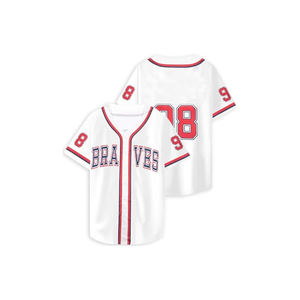 Maillot de baseball unisexe à col en V, manches courtes, blanc, rouge, bleu, coupe classique, respirant, séchage rapide, polyester, toutes saisons - Product Image 2