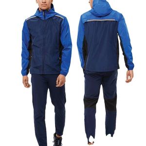 Conjunto Deportivo Impermeable para Hombre, con Capucha, 100% Poliéster, Diseño Personalizado, Resistente al Viento, Patrón Sólido, Ropa Deportiva - Product Image 3