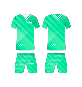 Conjunto de Uniforme de Fútbol Sublimado Personalizado, Patrón de Rayas Verde Claro, Transpirable, de Secado Rápido, Jersey de Fútbol para Equipo, Conjuntos Cortos para Hombres y Niños - Product Image 1