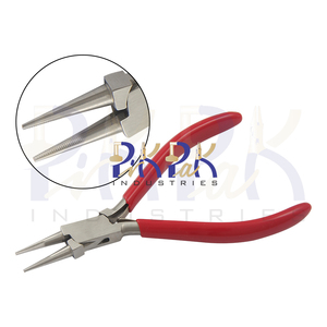 130mm Serrated Nose <b>Pliers</b> Spring PVC Handles Box Joint Jewelry Making DIY Crafts Needle Nose <b>Pliers</b> for Circlip Crimping - Product Image 1