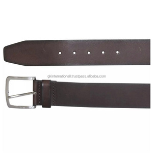 Cinturón informal de cuero de búfalo grueso de una sola capa para hombres con hebilla de latón niquelado Premium tamaños y colores personalizados - Product Image 3